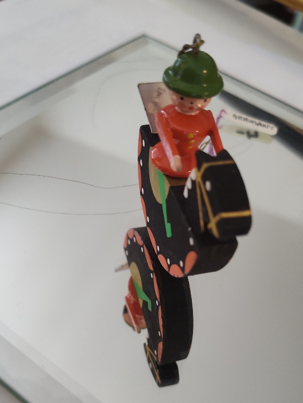 Retro Erzgebirge  Wooden  Soldier Rocking Horse Christmas Ornament Rare Germany